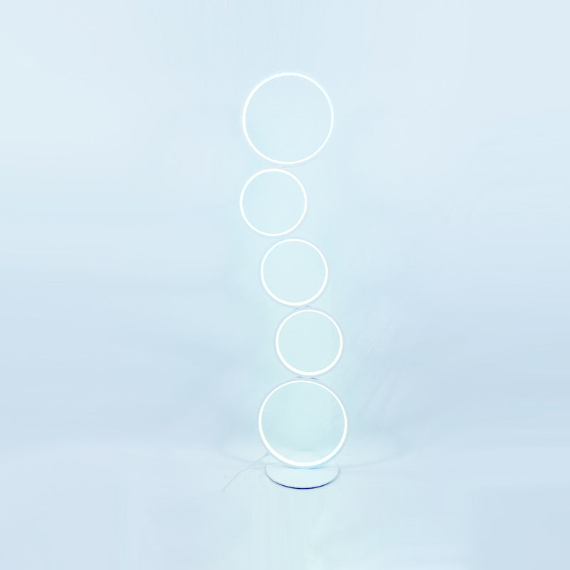 Round Floor Lamp Simplicity Metal LED Standing Light for Living Room