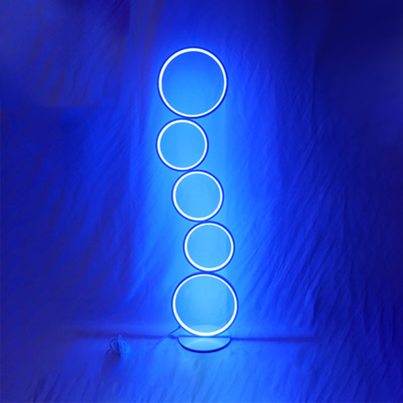 Round Floor Lamp Simplicity Metal LED Standing Light for Living Room