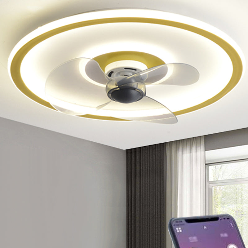Cena circolare a ventola del soffitto Light Metal Minimalist LED Montano Accensione del soffitto