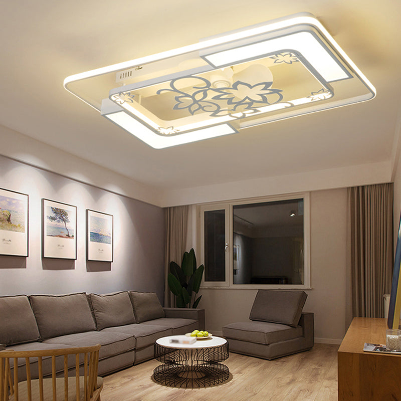 Lampada per ventola a soffitto moderna Nordic Acrilico da letto da letto Soggiorno semifulò la luce del soffitto