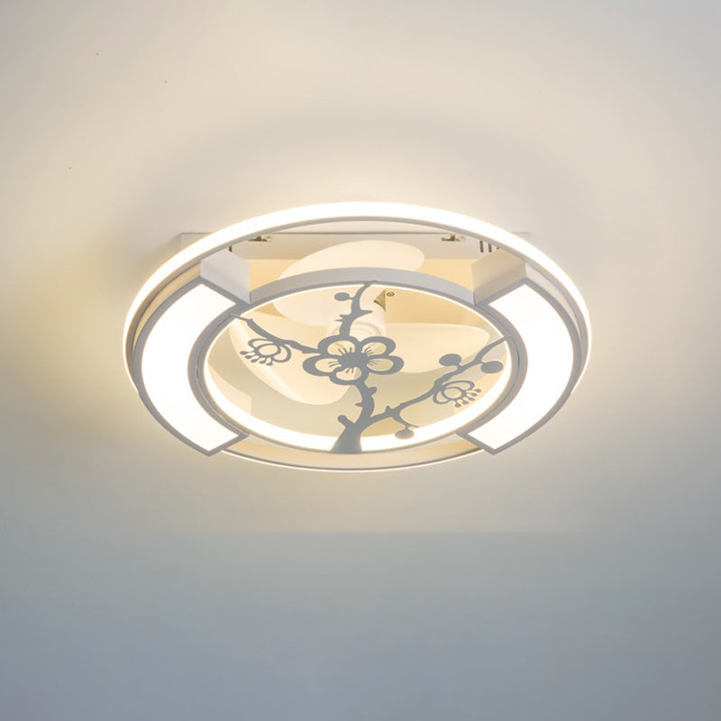 Lampada per ventola a soffitto moderna Nordic Acrilico da letto da letto Soggiorno semifulò la luce del soffitto