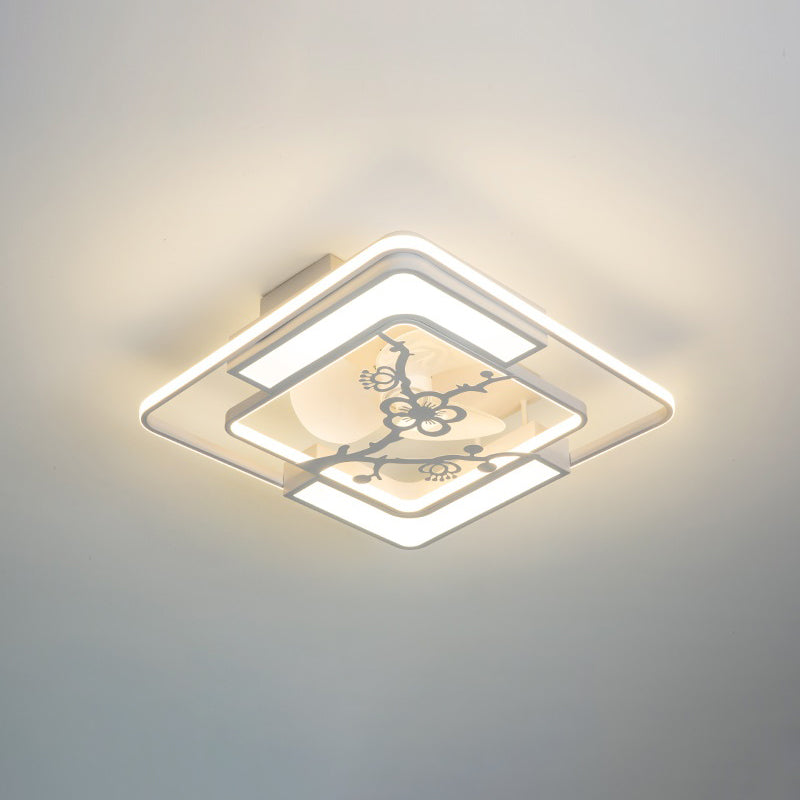 Lampada per ventola a soffitto moderna Nordic Acrilico da letto da letto Soggiorno semifulò la luce del soffitto