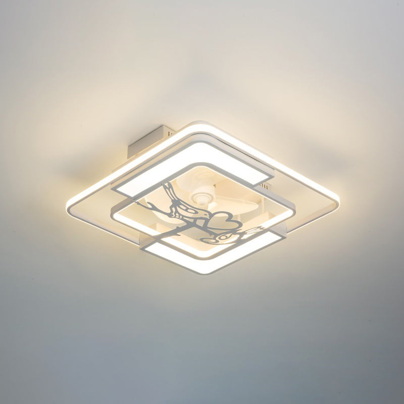 Lampada per ventola a soffitto moderna Nordic Acrilico da letto da letto Soggiorno semifulò la luce del soffitto