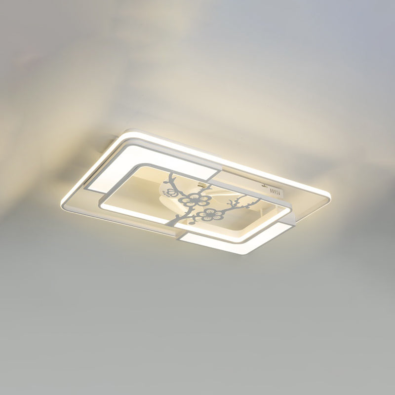Lampada per ventola a soffitto moderna Nordic Acrilico da letto da letto Soggiorno semifulò la luce del soffitto