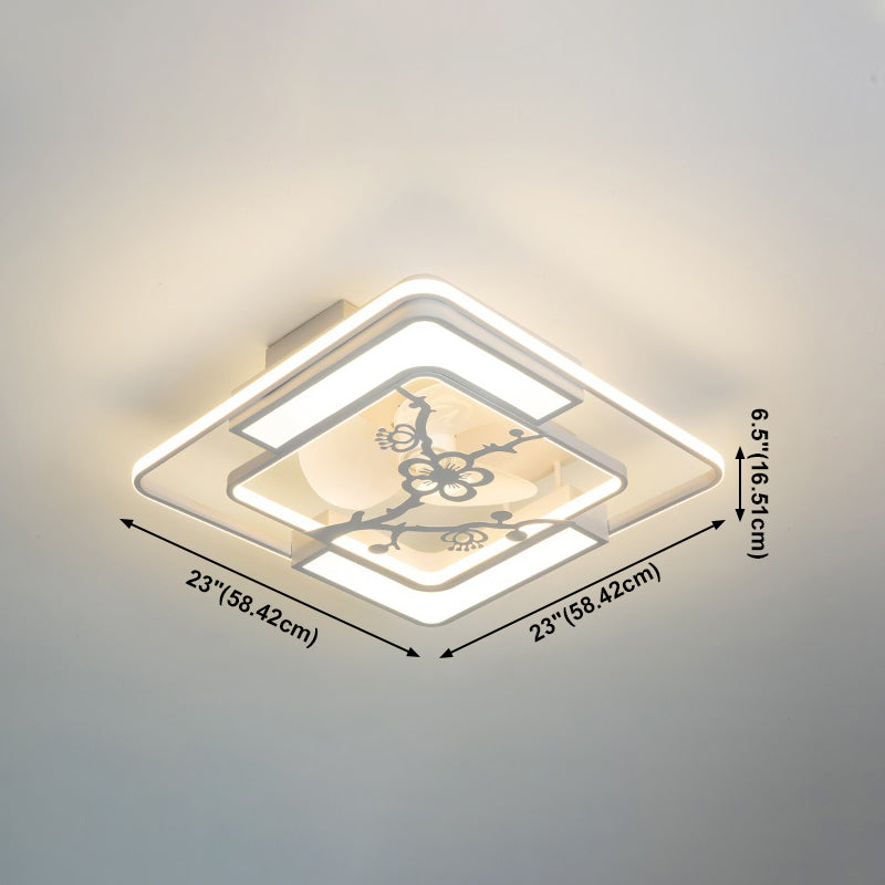 Lampada per ventola a soffitto moderna Nordic Acrilico da letto da letto Soggiorno semifulò la luce del soffitto
