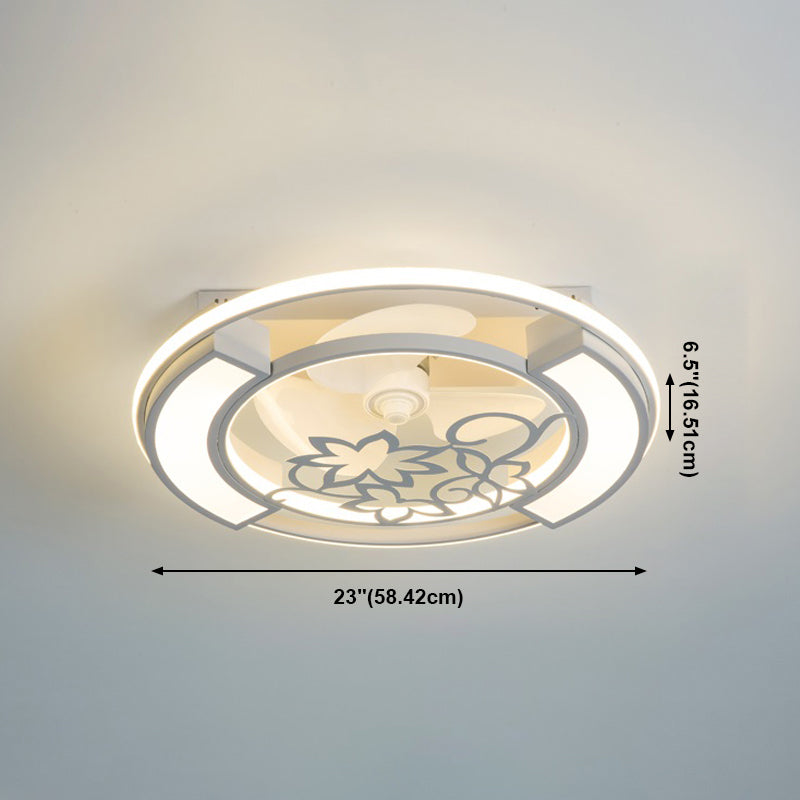 Lampada per ventola a soffitto moderna Nordic Acrilico da letto da letto Soggiorno semifulò la luce del soffitto