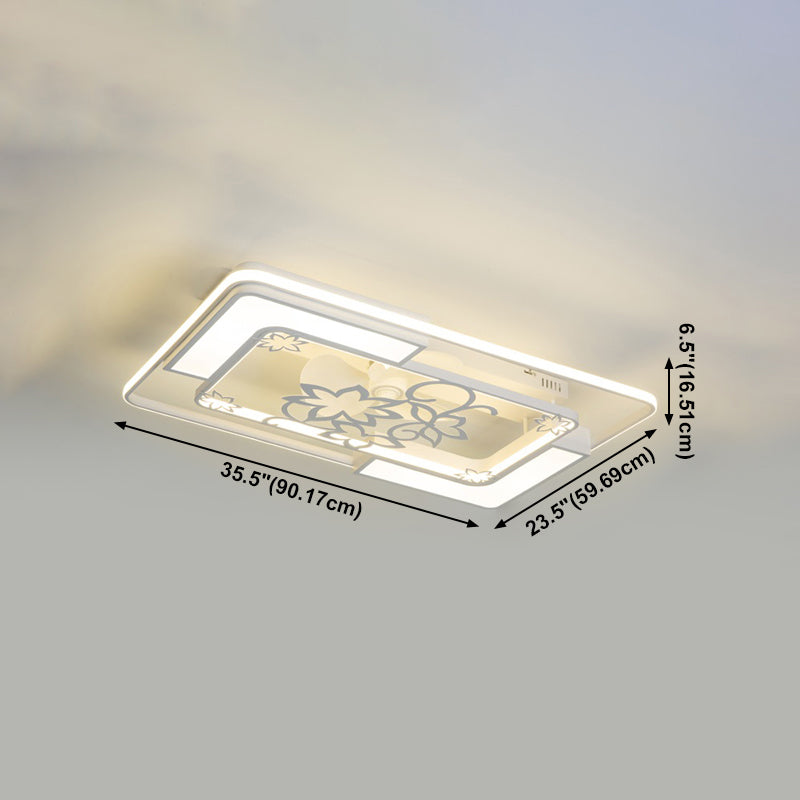 Lampada per ventola a soffitto moderna Nordic Acrilico da letto da letto Soggiorno semifulò la luce del soffitto