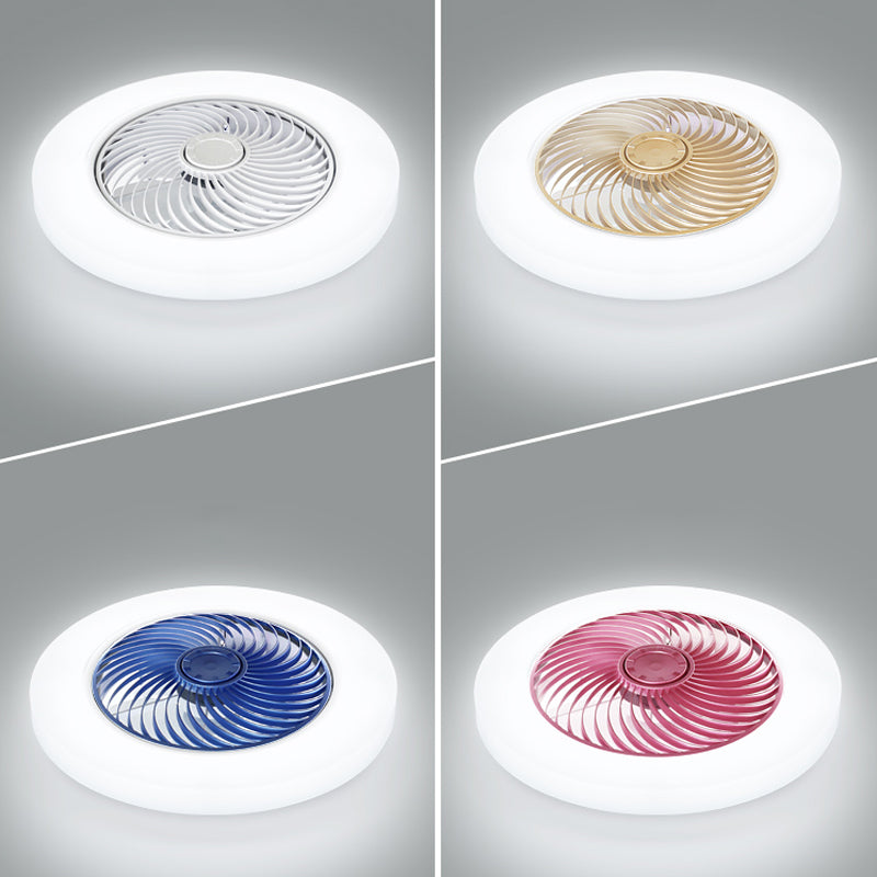 Ventola a filo a filo rotondo leggero camera da letto minimalista da letto a soffitto a soffitto