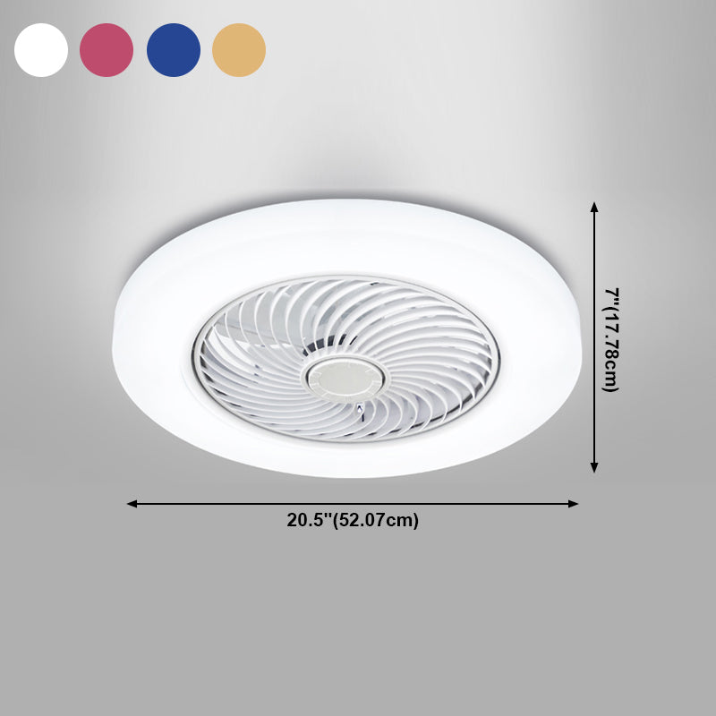 Ventola a filo a filo rotondo leggero camera da letto minimalista da letto a soffitto a soffitto