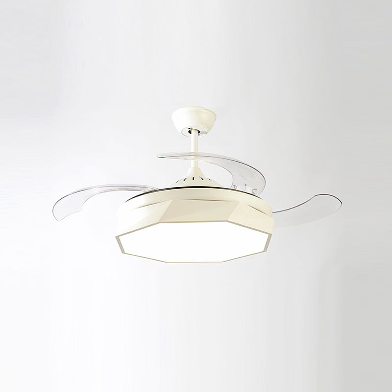 Modern Fan Light Minimalist Metal LED Semi-Flush Mount Ceiling Light for Living Room