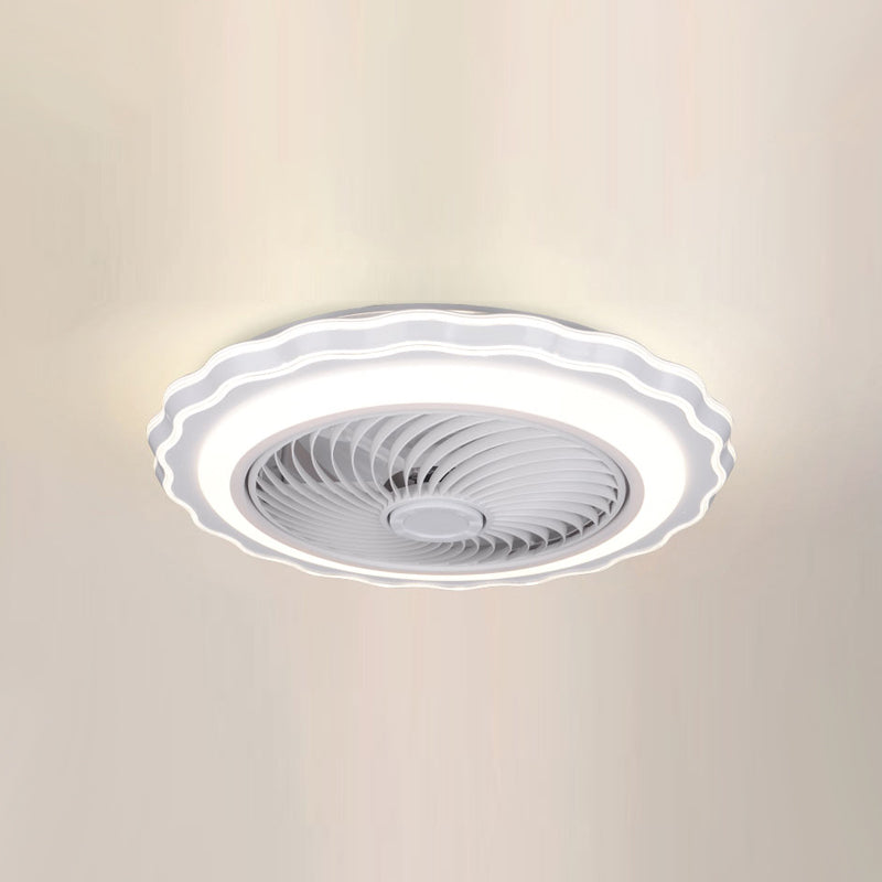 Children's Bedroom Fan Lamp Minimalist LED Semi Flush Mount Ceiling Light