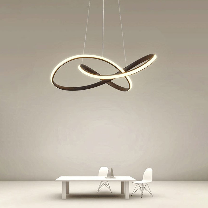 Modern Metal Chandelier Light Fixtures Spiral 1-Light Suspension Pendant Lamps