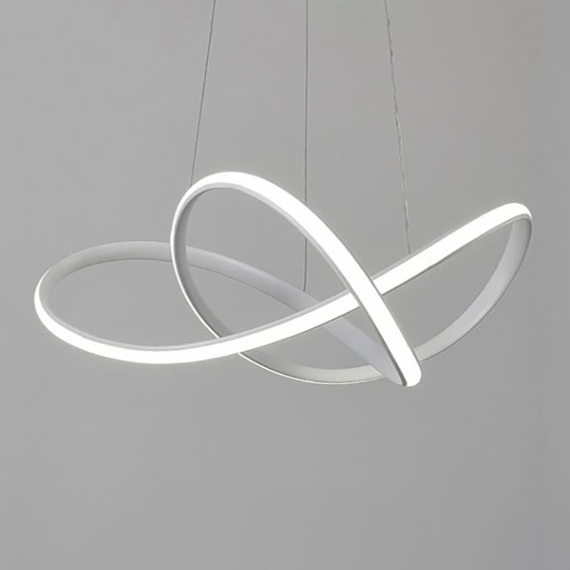 Modern Metal Chandelier Light Fixtures Spiral 1-Light Suspension Pendant Lamps