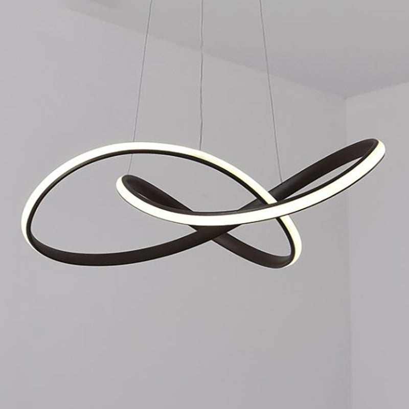 Modern Metal Chandelier Light Fixtures Spiral 1-Light Suspension Pendant Lamps