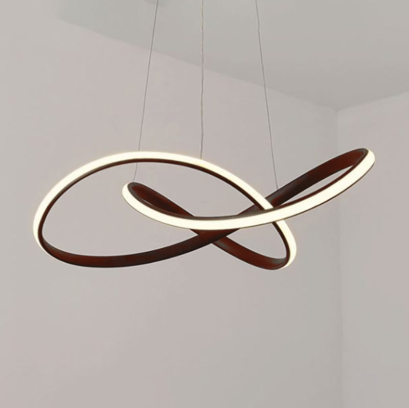 Modern Metal Chandelier Light Fixtures Spiral 1-Light Suspension Pendant Lamps