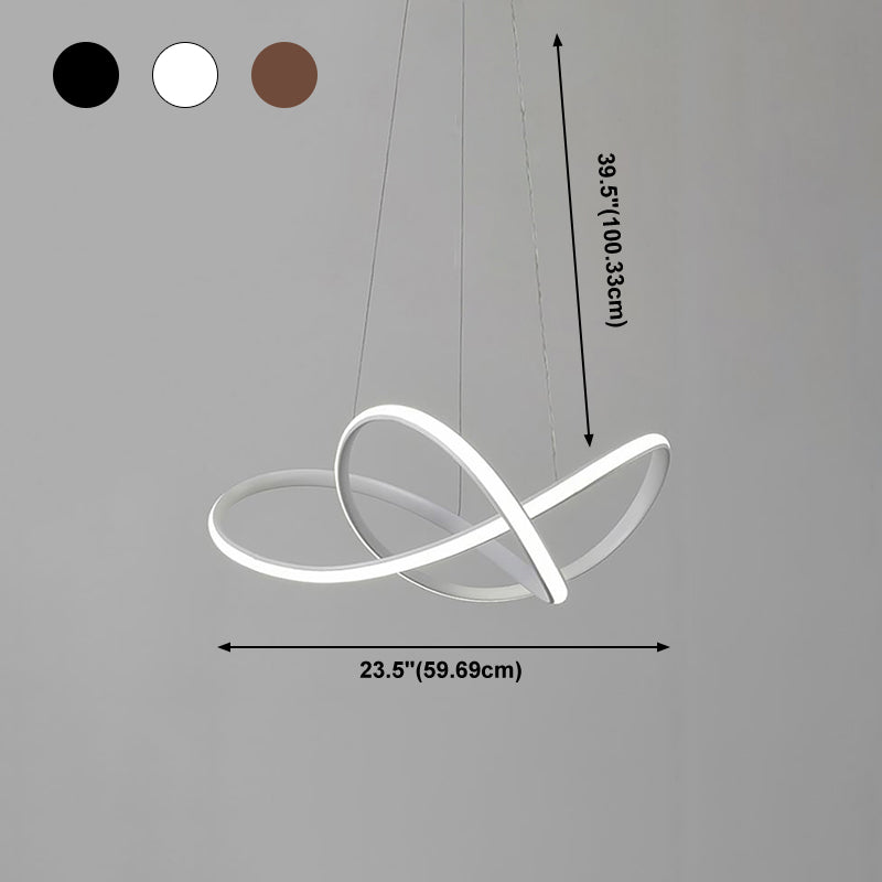 Modern Metal Chandelier Light Fixtures Spiral 1-Light Suspension Pendant Lamps