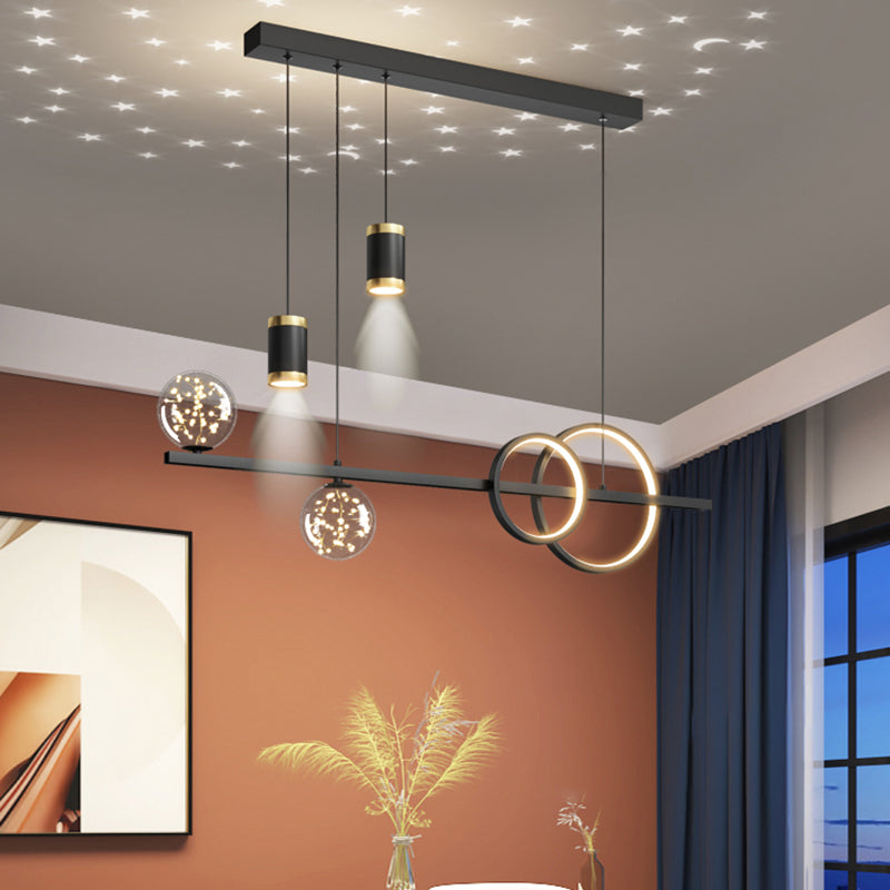 Simple Dining Chandelier Light Modern Style Metal Pendant Lamp Fixture for Dining Room