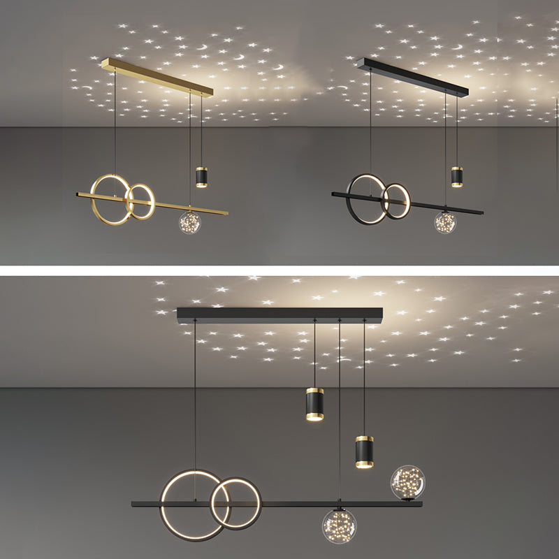 Simple Dining Chandelier Light Modern Style Metal Pendant Lamp Fixture for Dining Room