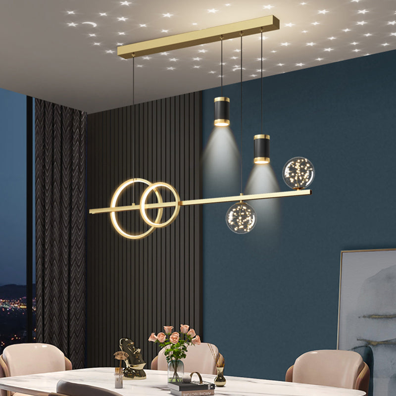 Simple Dining Chandelier Light Modern Style Metal Pendant Lamp Fixture for Dining Room