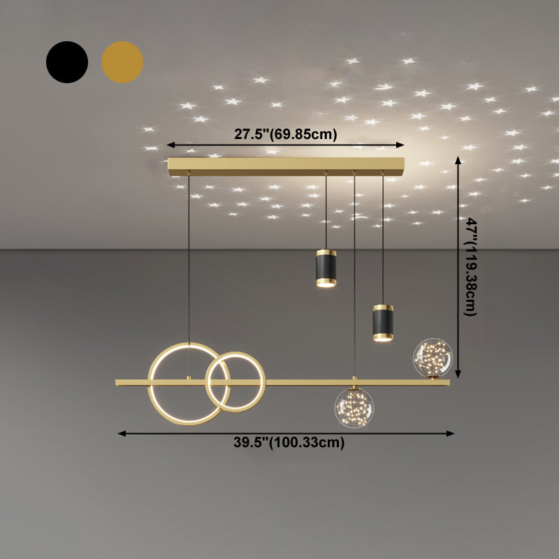 Simple Dining Chandelier Light Modern Style Metal Pendant Lamp Fixture for Dining Room