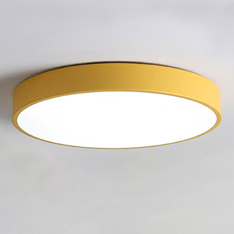 Modern Round Shape Flush Mount Lights Metal Flush Ceiling Light Fixture with Acrylic Shade