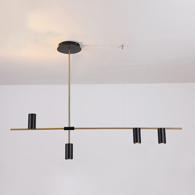 Cylindrical Metal Strip Lights Contemporary Kitchen Pendant Lights