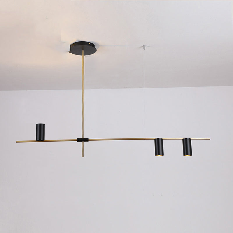 Cylindrical Metal Strip Lights Contemporary Kitchen Pendant Lights