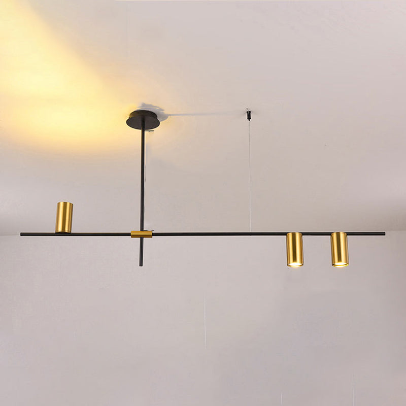 Cylindrical Metal Strip Lights Contemporary Kitchen Pendant Lights