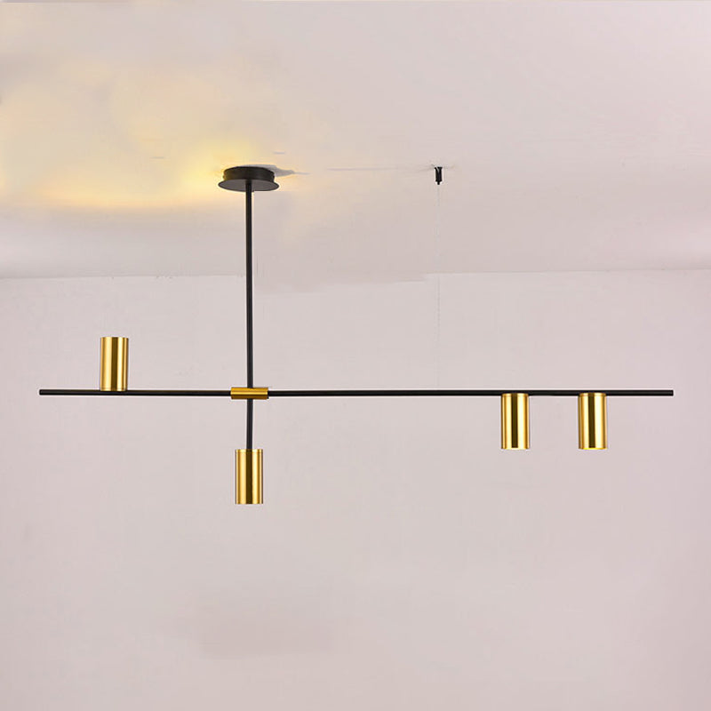 Cylindrical Metal Strip Lights Contemporary Kitchen Pendant Lights