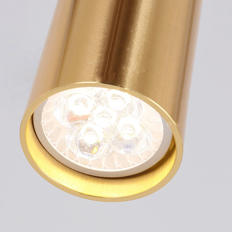 Cylindrical Metal Strip Lights Contemporary Kitchen Pendant Lights