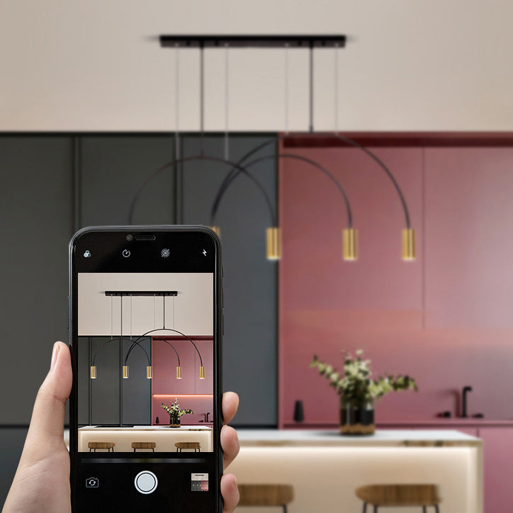 Cylinder Island Lighting Fixtures Contemporary Metal Island Light Fixtures for Kitchen