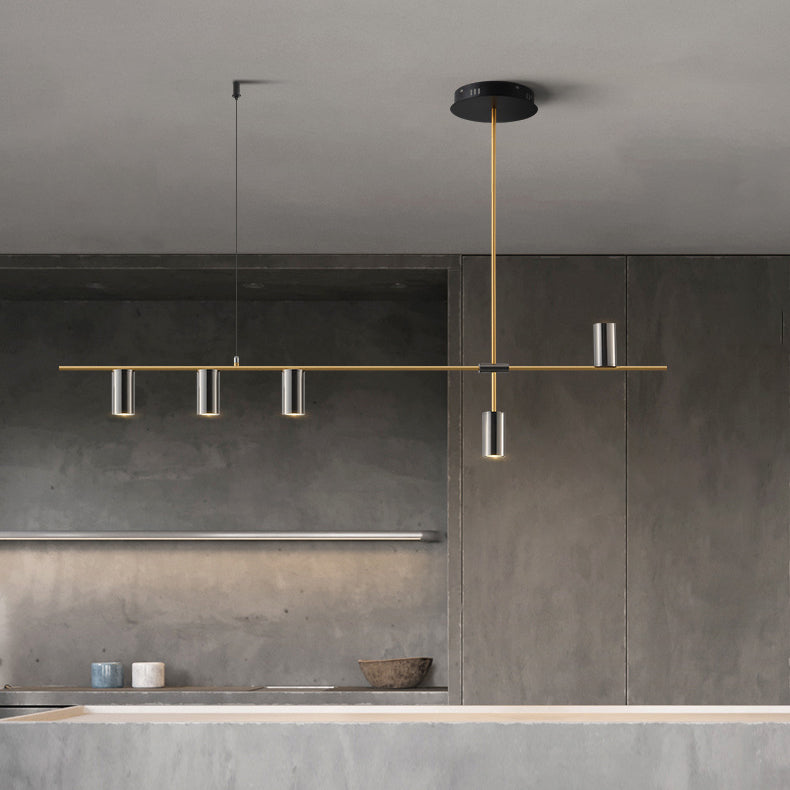 Cylinder Island Lighting Fixtures Contemporary Metal Island Lighting Ideas for Kitchen