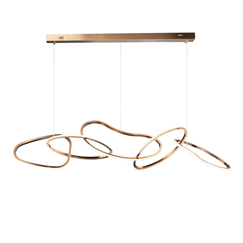 5 Light Circles Island Lighting Fixtures Contemporary Metal Island Lighting Ideas in Gold