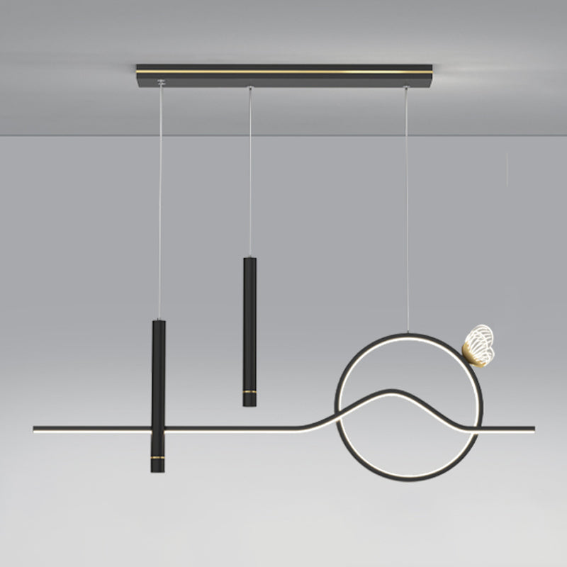 4-Light Geometric Island Lighting Fixtures Contemporary Metal Island Lighting Ideas