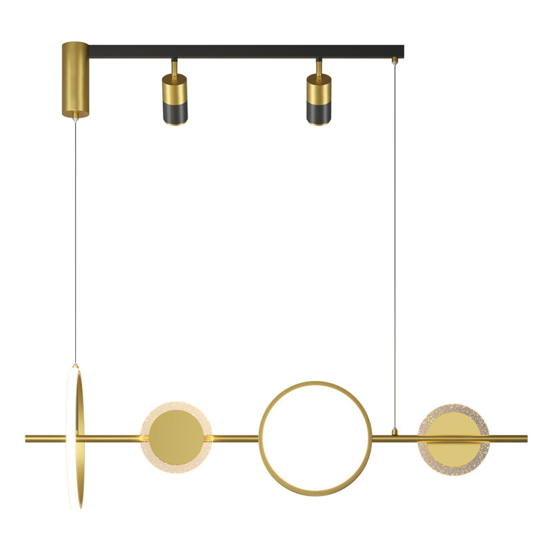 Geometric Island Lighting Fixtures Contemporary Metal Island Lighting Ideas in Gold