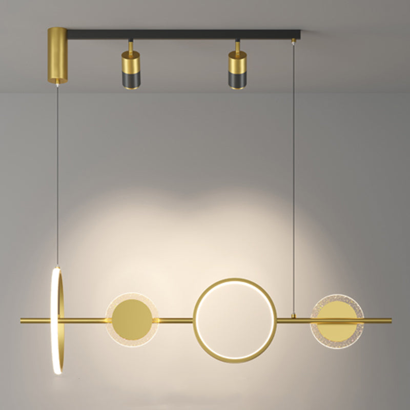 Geometric Island Lighting Fixtures Contemporary Metal Island Lighting Ideas in Gold