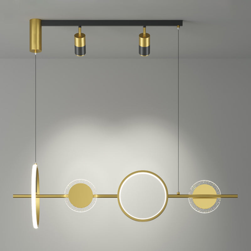Geometric Island Lighting Fixtures Contemporary Metal Island Lighting Ideas in Gold