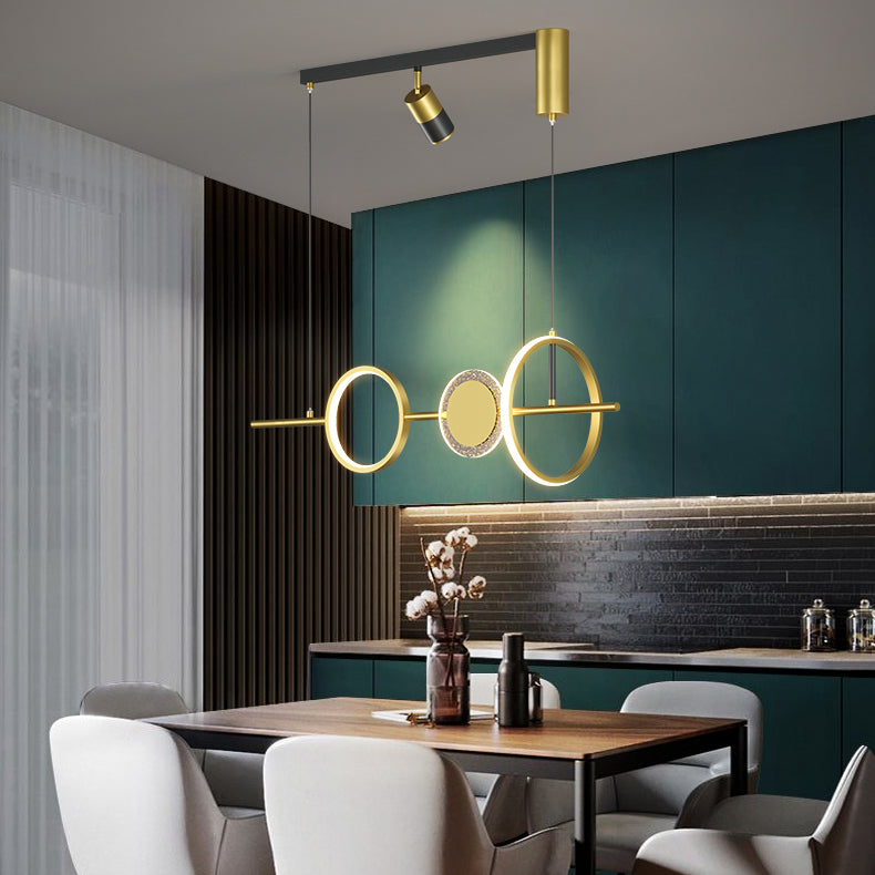 Geometric Island Lighting Fixtures Contemporary Metal Island Lighting Ideas in Gold