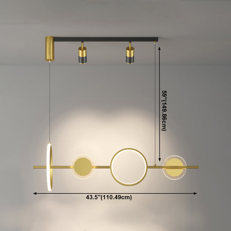 Geometric Island Lighting Fixtures Contemporary Metal Island Lighting Ideas in Gold