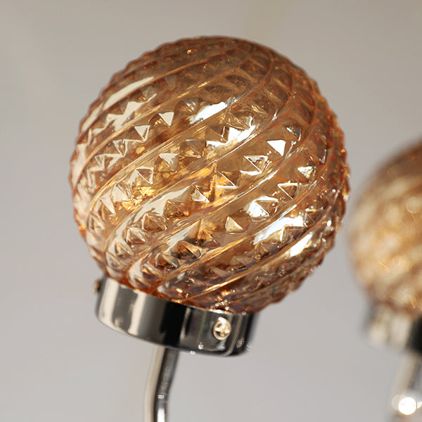 Silver Hanging Pendant Lights Modern Glass Circle Hanging Lamps for Living Room