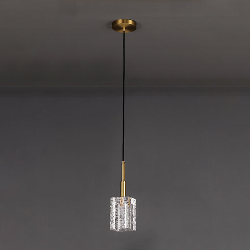 Crystal Cylindrical Hanging Lights Modern Style Hanging Mount Fixture for Bedroom