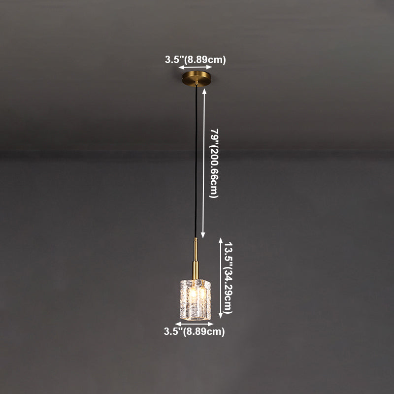 Crystal Cylindrical Hanging Lights Modern Style Hanging Mount Fixture for Bedroom
