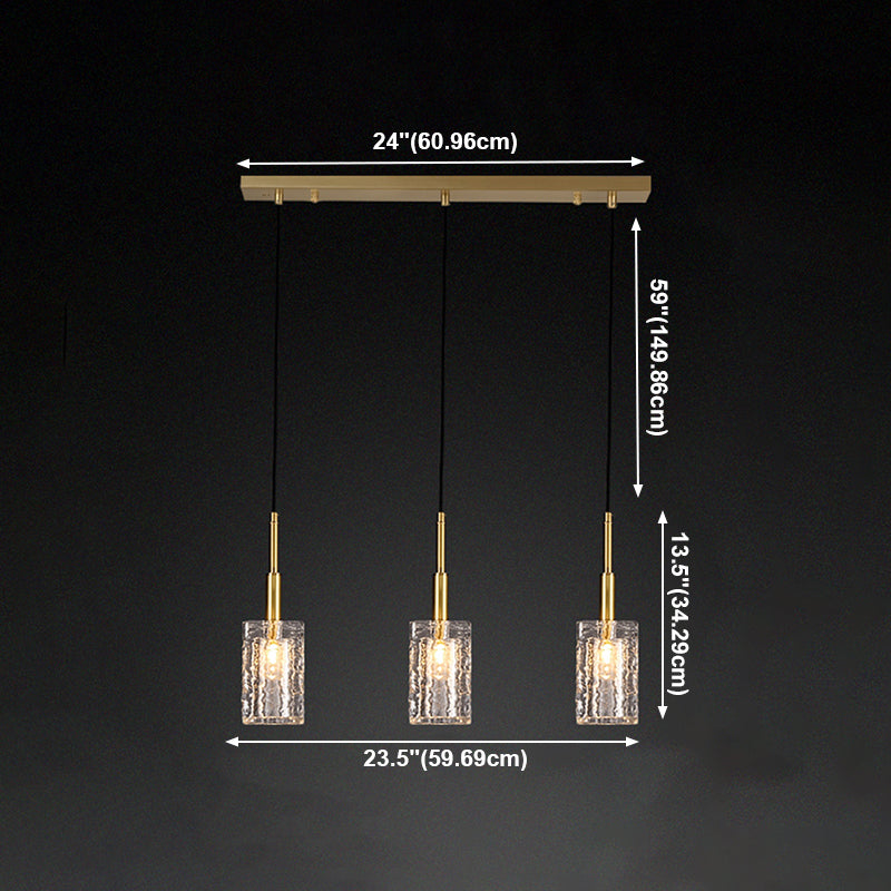 Crystal Cylindrical Hanging Lights Modern Style Hanging Mount Fixture for Bedroom