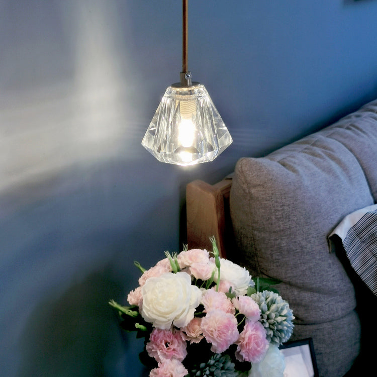 Crystal Hanging Lights Modern Style 1 Head Hanging Mount Fixture for Bedroom