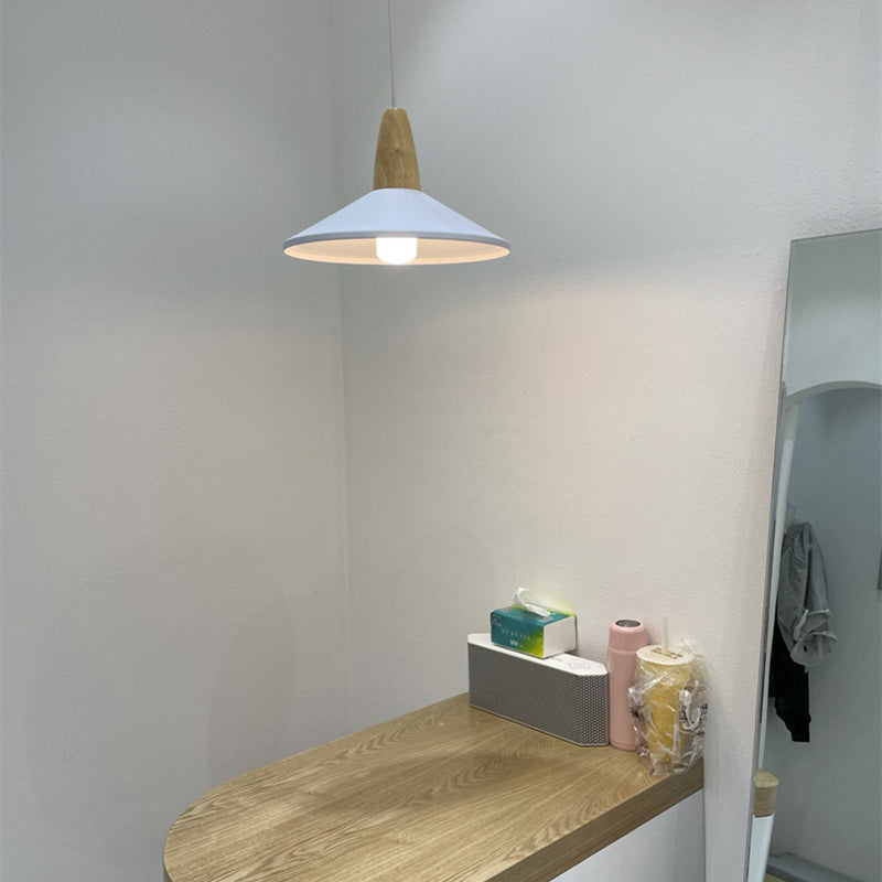 Pot Cover Shape Hanging Lighting Modern Metal 1 Light Pendant Lamp