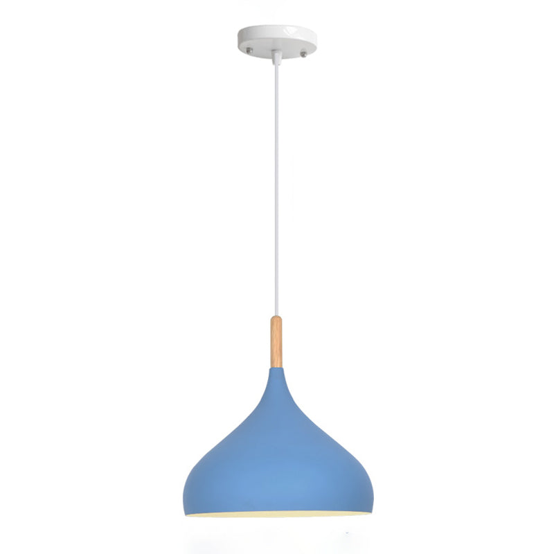 Pot Cover Shape Hanging Lighting Modern Metal 1 Light Pendant Lamp for Living Room