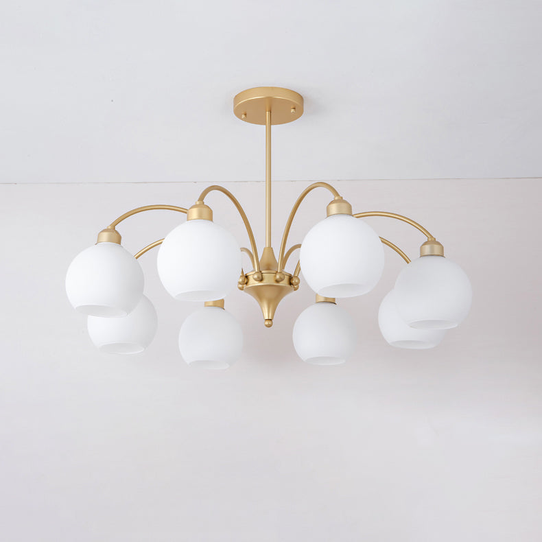 Modern Glass Chandelier Light Globe Shade Multi-Head Pendant Lamps for Living Room