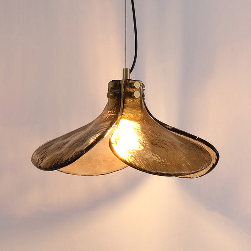 Luce a sospensione in vetro ambra in stile industriale Antique 1 lampada a sospensione leggera per sala da pranzo