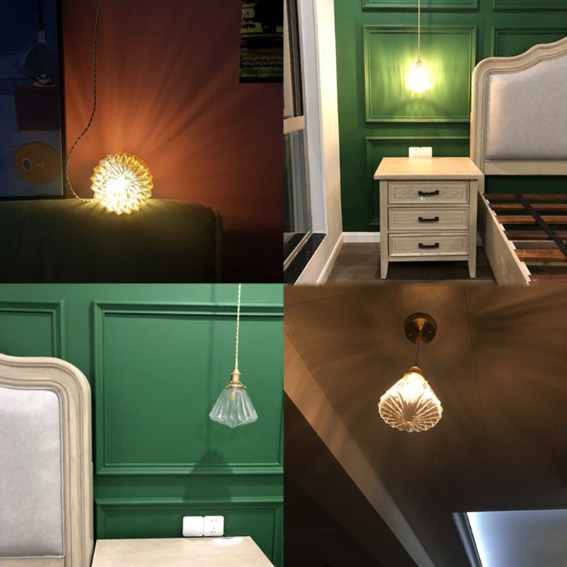 1 Licht hängende Licht im industriellen Schulhaus Anhänger Form Prismatische Glasleuchten