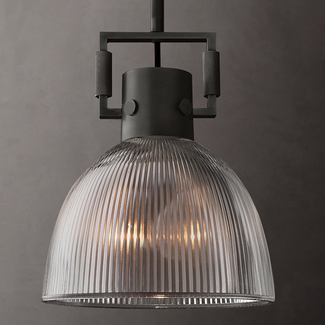 Industrial Bowl Shade Pendant Light Glass 1 Head Suspension Light for Corridor